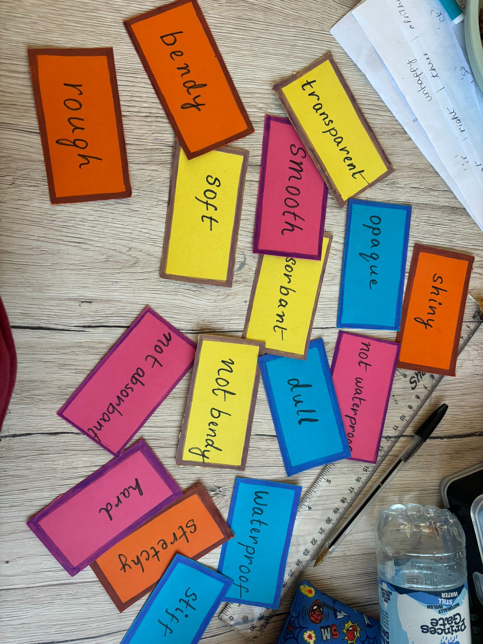 Flash Cards with Material Properties